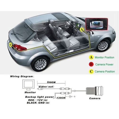 Vehicle License Plate Backup Camera, LED Night Vision Car Rear View Reverse C... - Picture 7 of 9
