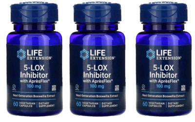 Life Extension 5-Lox Inhibitor with Apresflex 100mg - 3X60 Veg Caps Boswellia