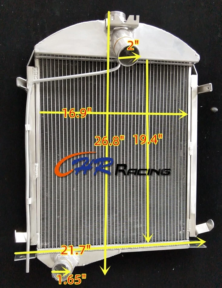 Aluminum Radiator+FAN For 1928 1929 Ford Model A MANUAL - Изображение 2 из 4