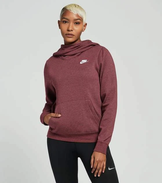 NEW Nike Sportswear Womenu0026#039;s Funnel-Neck Fleece Pullover Hoodie  Sweatshirt XS Red | eBay