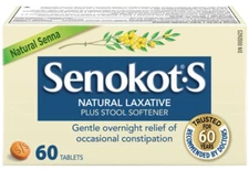 Senokot®-S Natural Laxative 60 tabs - BRAND NEW IN BOX