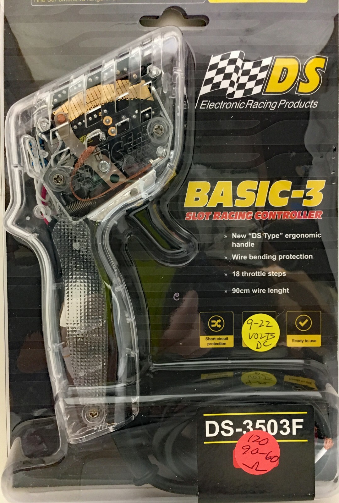 CLEAR HO SLOT CAR CONTROLLER BY DS 120/90/60 OHM AURORA TJETS TOMY MEGA