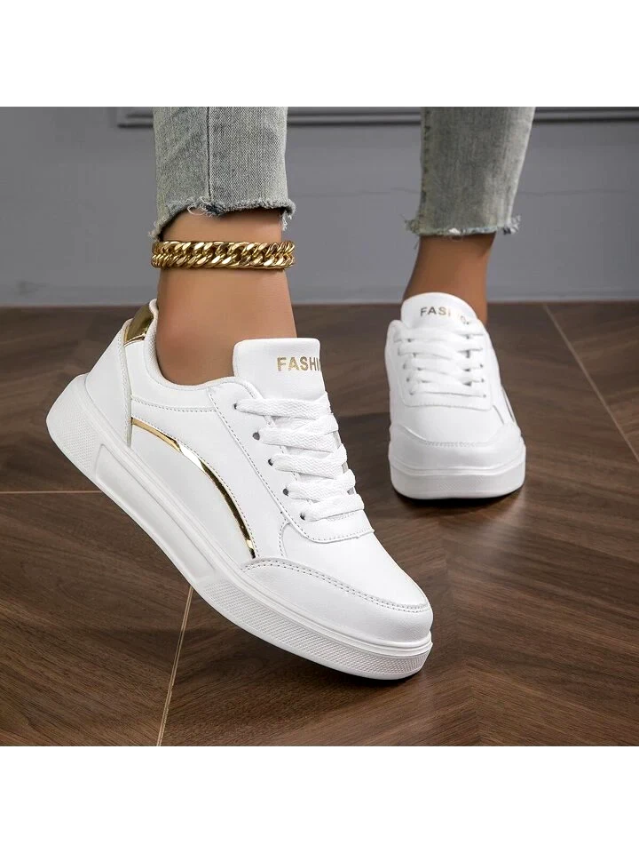 Women s Casual Sneakers Comfortable All match White Shoes size 4 UK GIFT Pants