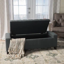 Contemporary Tufted Storage Ottoman Bench