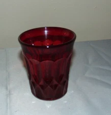 Red Glass Juice Tumbler Stretched Honeycomb