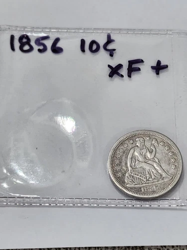 1856 Seated Liberty Silver Dime XF+