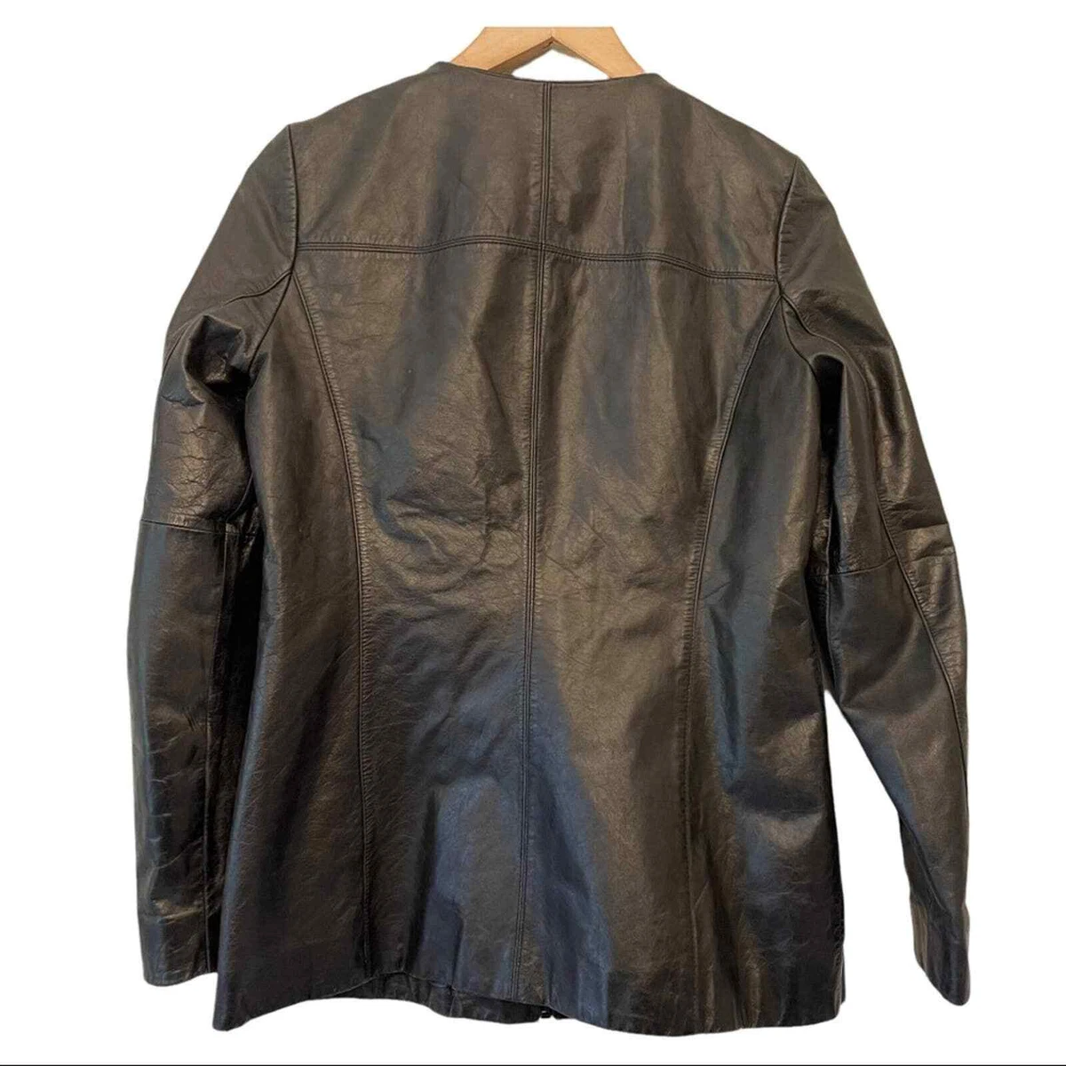 Halogen Nordstrom Black Leather Jacket Small Womens eBay