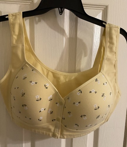 Daisy Women’s Yellow Snap Front Seamless Bra Size 3XL, New With Tags