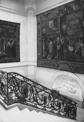 The Gobelins Tapestry Workshop The Main Stairs With A Tapestry OLD PHOTO