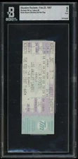 1997 KOBE BRYANT ROOKIE YEAR (DNP) FULL TICKET LAKERS VS ROCKETS 2/25/97 BGS 5