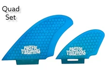 PACIFIC VIBRATIONS Sea Side quad LokBox Lox Box SURFBOARD Fins  Fiberglass Blue