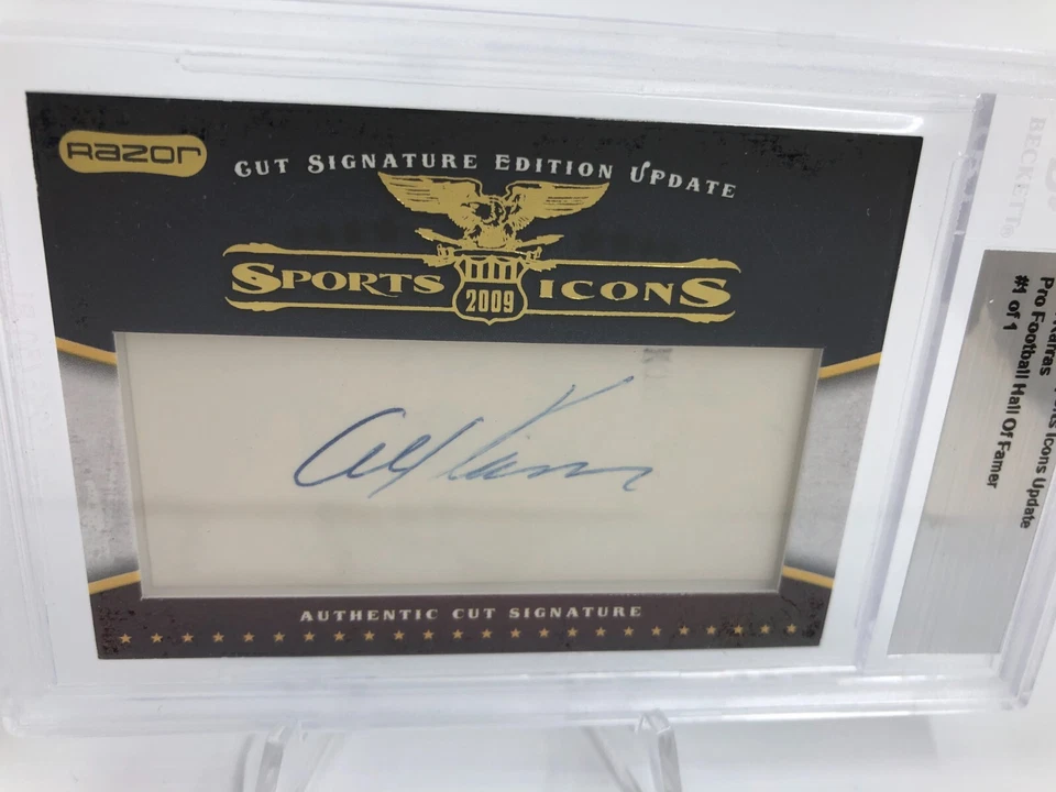 ALEX KARRAS 1/1 CUT AUTO Card 2009 Razor Sports Icons DETROIT LIONS HOF  1 of 1 - Image 2 of 4