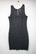 Guess Black Label Sheath Bodycon Dress-Black Lace-Size 14-Sleeveless-Lined