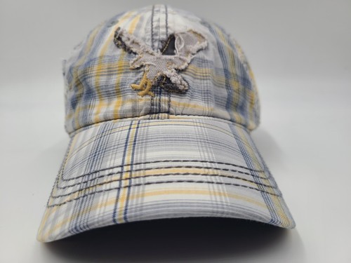 American Eagle Plaid Distressed Flex Fitted (Seems M-L) Hat Cap Casual Men Women - Picture 2 of 13