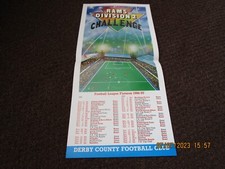 DERBY COUNTY 1986/7 FIXTURE LIST  (RAMS CHAMPIONS SEASON) superb mint condition