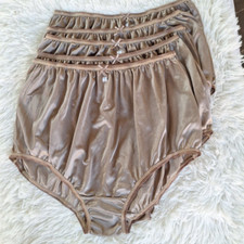 6 Plus Underwear Nylon Granny Panties Woman Comfort Soft High Waist 44"-50"Brown