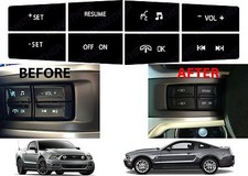Replacement Steering Wheel Control Button Stickers For 2010-2012 Ford Mustang