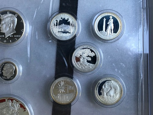 2013 US Mint Limited Edition SILVER PROOF Set 8 Coins Eagle Kennedy Quarter Dime - Picture 4 of 11