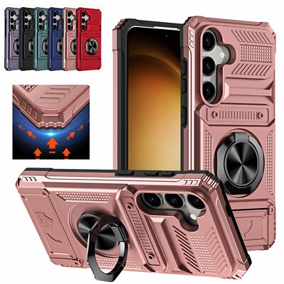 For Samsung Galaxy S24 A25 A15 A35 A14 5G Heavy Duty Wallet Rugged Case