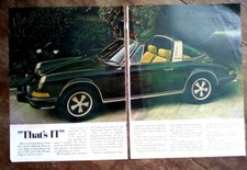 1974 Porsche 911 TARGA Print Ad 2pg