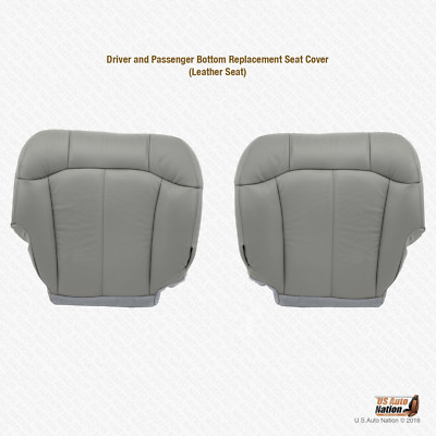 2001 2002 GMC Sierra 2500 2500HD DRIVER & PASSENGER Bottom Leather Cover Gray