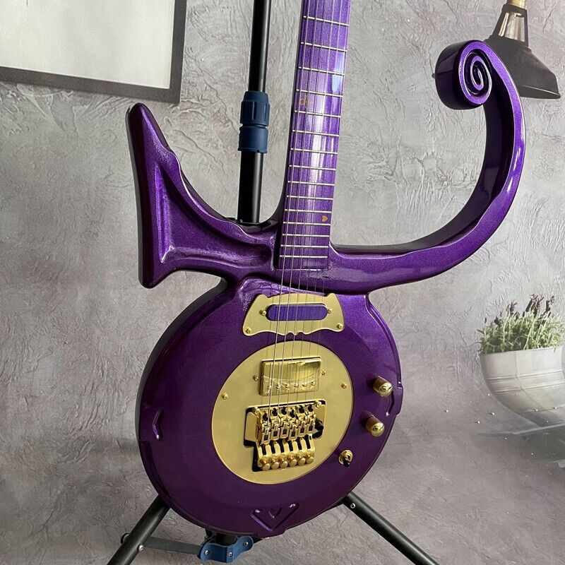 Light Purple Prince Electric Guitar Solid Body No Inaly