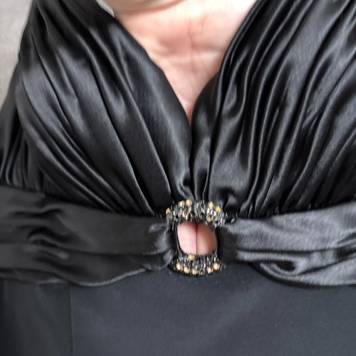 Vtg Niteline Roufogali Dress 4 Black Halter 90s y2k Cocktail Formal Evening Prom - Picture 9 of 15