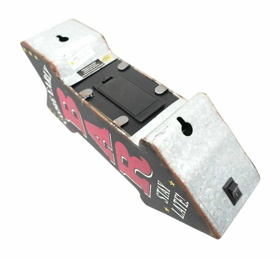 BAR Come Early Stay Late! Placa de LED, dupla face em forma de flecha, Beer Man Cave Pub - Imagem 4 de 4