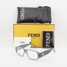 Fendi FE50115I 020 Glossy Grey 54mm Eyeglasses New Authentic