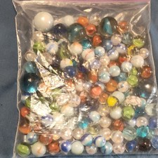 Mixed Machine Made Glass Toy Marbles Assorted Colors and Sizes Lot