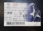 PSV EINDHOVEN  PANATHINAIKOS ATHENS  29/9/2004  TICKET UEFA CHAMPIONS LEAGUE