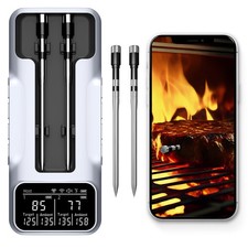 Dual-Probe Wireless Meat Thermometer for Grilling, Smoking, BBQ - Bluetooth Enab