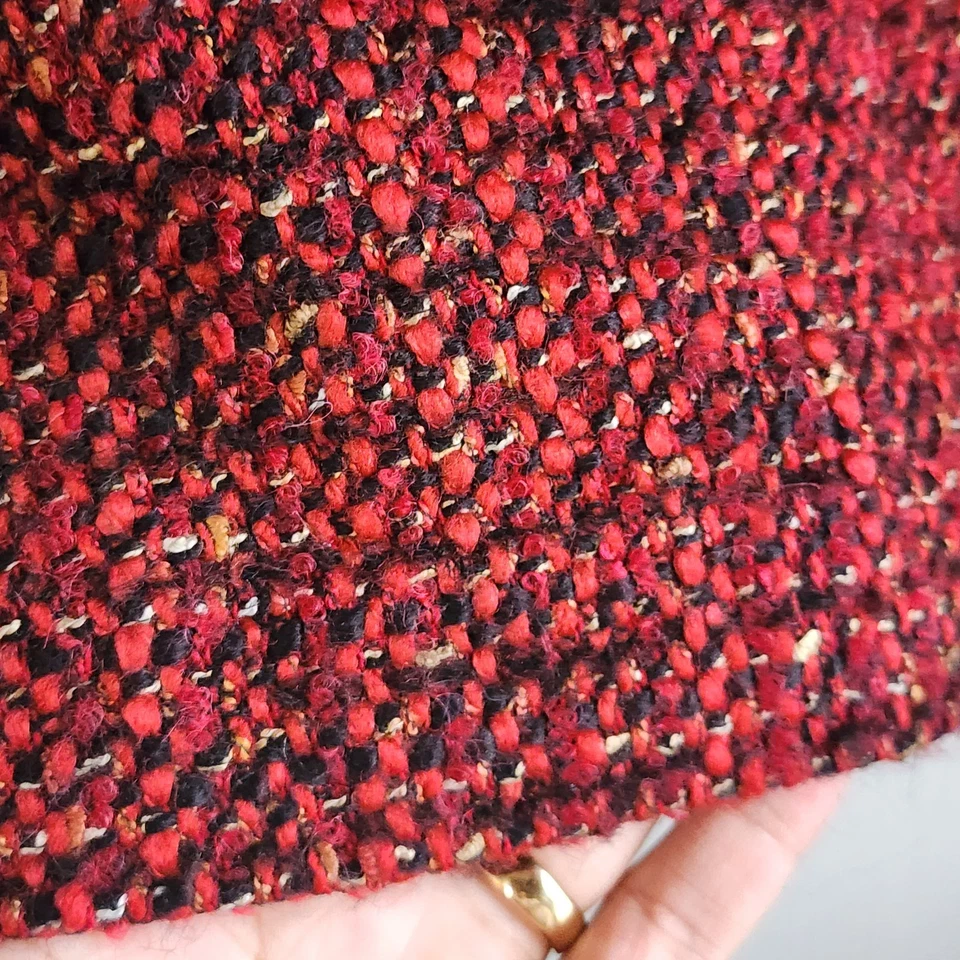 Vintage ALFANI Red Tweed Pencil Skirt Size 10 Slit work Career Court Knee Length - Image 2 of 4