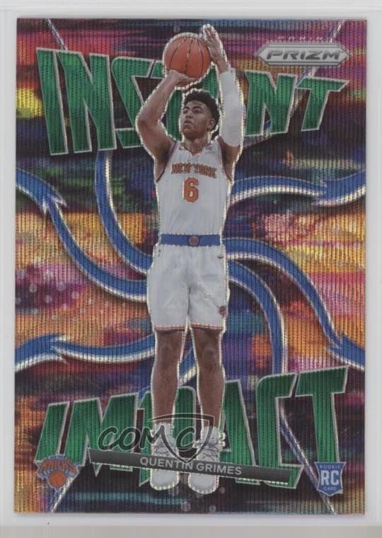 2021-22 Panini Prizm Instant Impact Green Wave Prizm Quentin Grimes #21 03mh