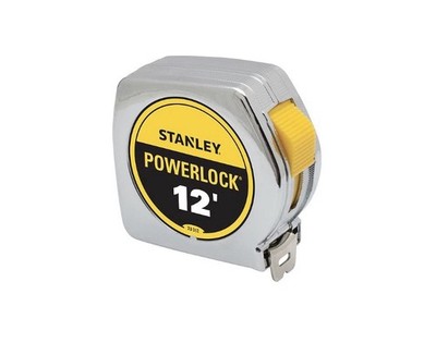 PowerLock 12 ft TapeMeasure,3/4 InBlade,Zero End Hook,Corrosion-Resistant33-312