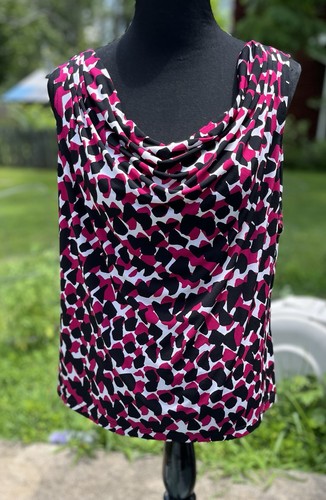 Calvin Klein Blouse Ladies XLARGE Calvin Klein Shirt Designer Polka Dot Blouse - Picture 2 of 9