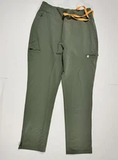 FIGS Evans Petite Scrub Pants Moss Green Size S High Waisted NWT Womens Medical