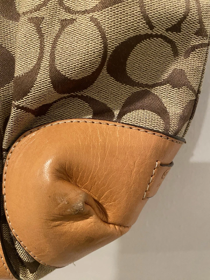 * Parece COACH, Bolsa tote cáqui marrom bronzeado laranja - Imagem 4 de 4