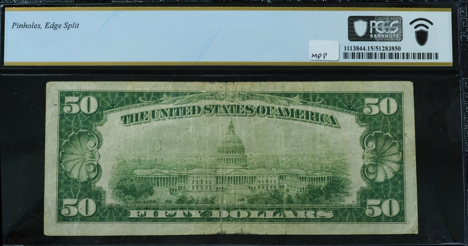 1928 $50 Federal Reserve Note Minneapolis Choice Fine PCGS - Image 3 of 3