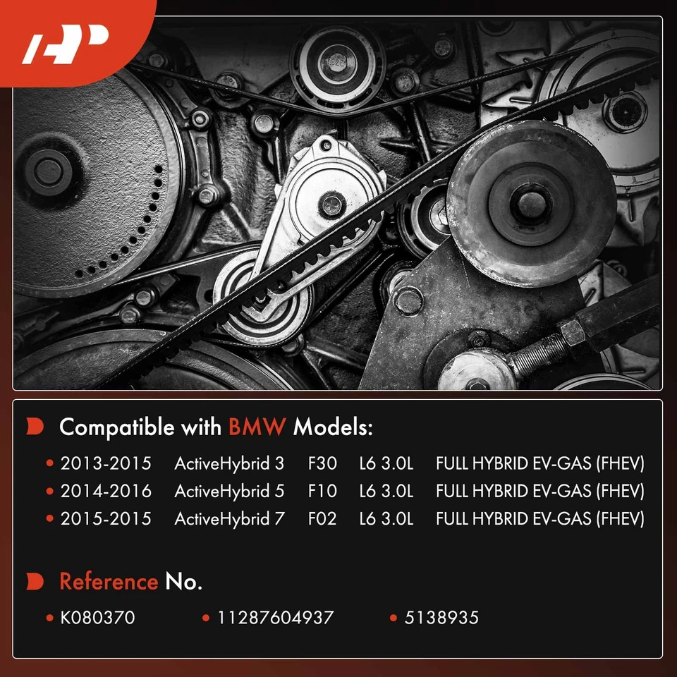 Cinturón serpentino A-Premium 37,13" para BMW ActiveHybrid 3 F30 ActiveHybrid 5 F10 Foto 2 de 4