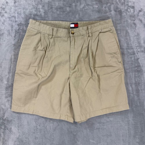 Tommy Hilfiger, Vintage Tommy Hilfiger Pleated Chino Shorts Men's Size 36 Tan Cotton Twill