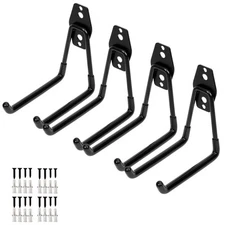 Wall Mount Heavy Duty Double Utility Tools Hooks with Anti-Slip Coating for G...