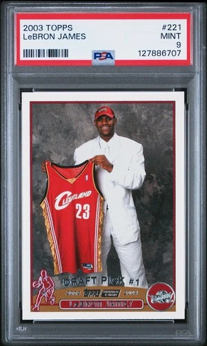 DEFECTIVE 2003 Topps Lebron James 221 Rookie Card PSA 9 MINT G3D