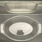 Pyrex Clear Glass 36C Oval Handled Casserole Bowl c1970s Made in England .75qt