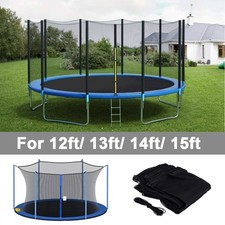 12/14/15/16 FT Trampoline Safety Net Replacement Fit 6 8 Poles Round Enclosure
