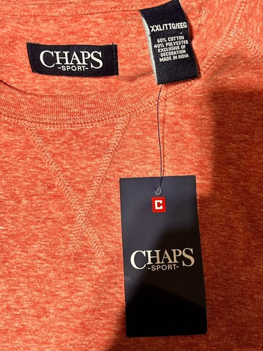 Chaps Sport Shirt Mens XXL Red Long Sleeve Logo Graphic NWT Crew Neck MSRP $45 - Picture 3 of 8