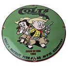 Vintage Colt Sign - Firearm Porcelain Gas Pump Man Cave Collection Ad Store Sign