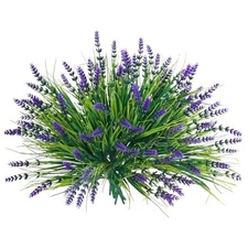 Fumwase 12 Bundles Artificial Plants Flowers for Outdoors Fake Purplecolor