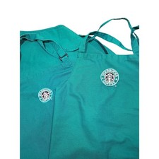 2 Starbucks Green Apron Coffee Shop Uniform Work Wear Adult Size NS Made in USA