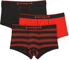 Papi Men's 3-Pack Brazilian Trunks Boxer Brief Boy Cut Underwear Prints  Solids